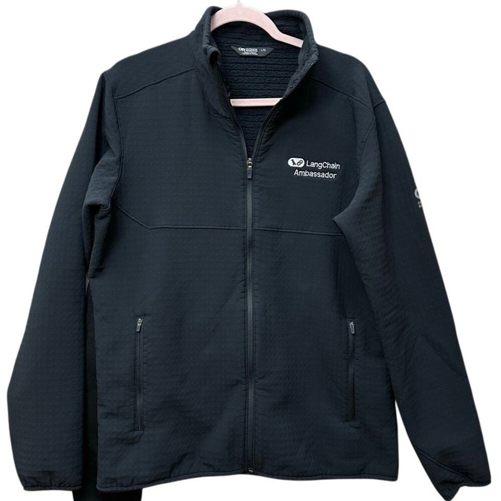 Outdoor Research Grid Soft Shell Jacket Size Large‎ Black Company Logo